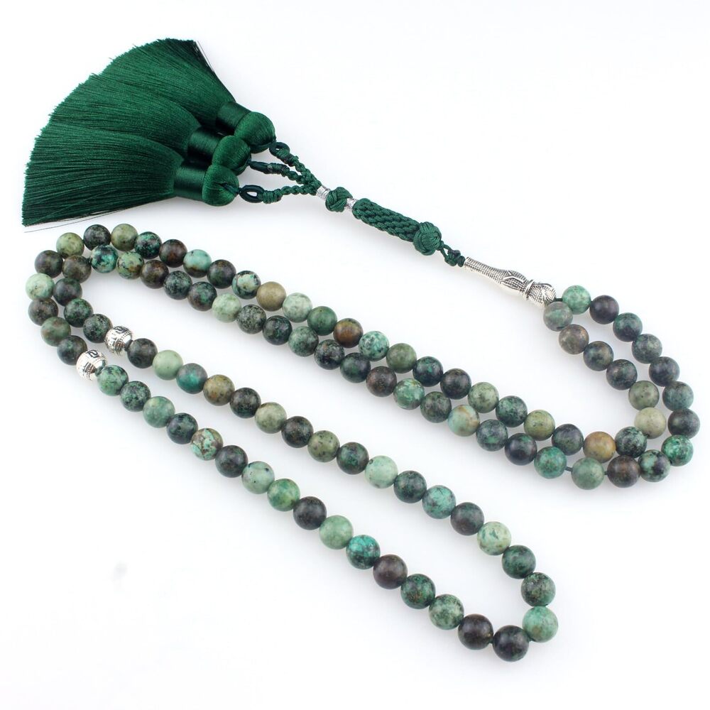 4589 Muslims Islamic Dhikr Tasbeeh Tasbih Prayer Beads, 99 Green Turquoise